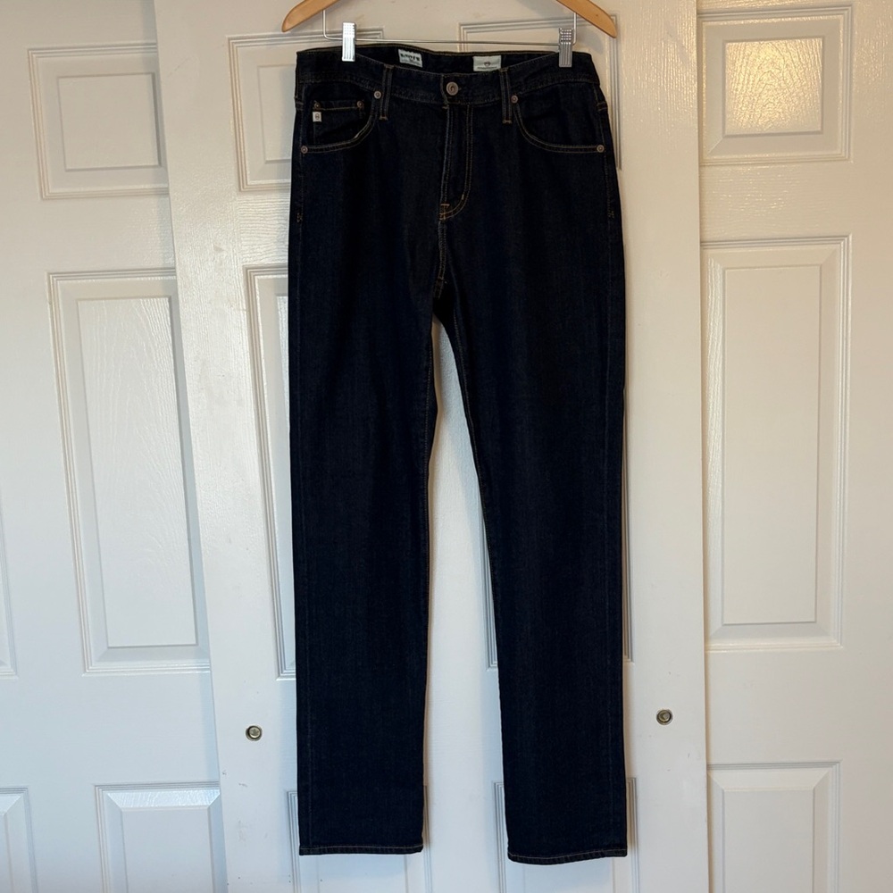 AG Adriano Goldschmied Men's Deep Indigo Straight Jeans